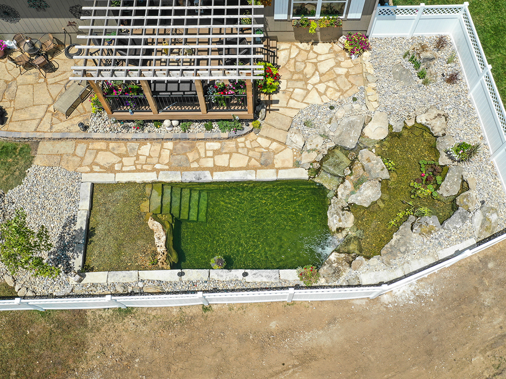 Natural swimming pond built by Gradex