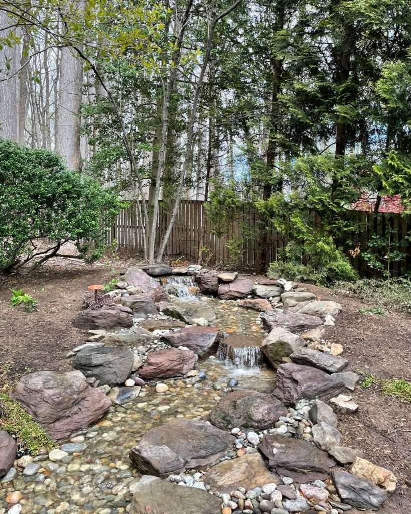 Pondless stream with small waterfalls