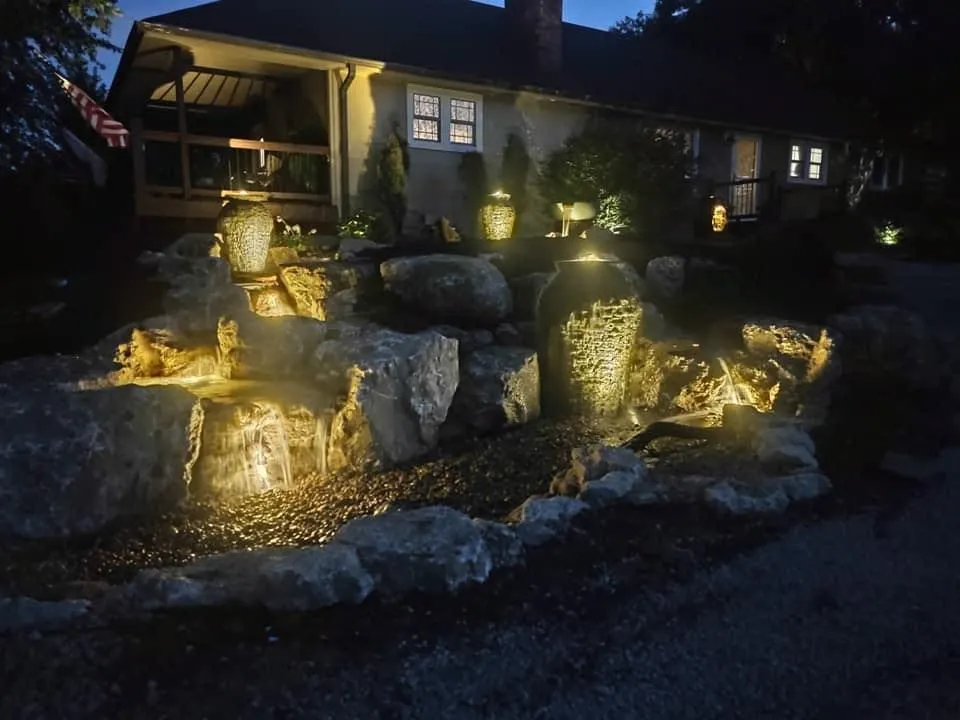 Outdoor lighting for a water feature