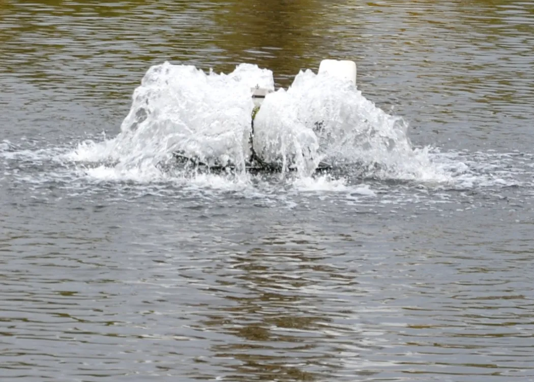 Large areator in pond